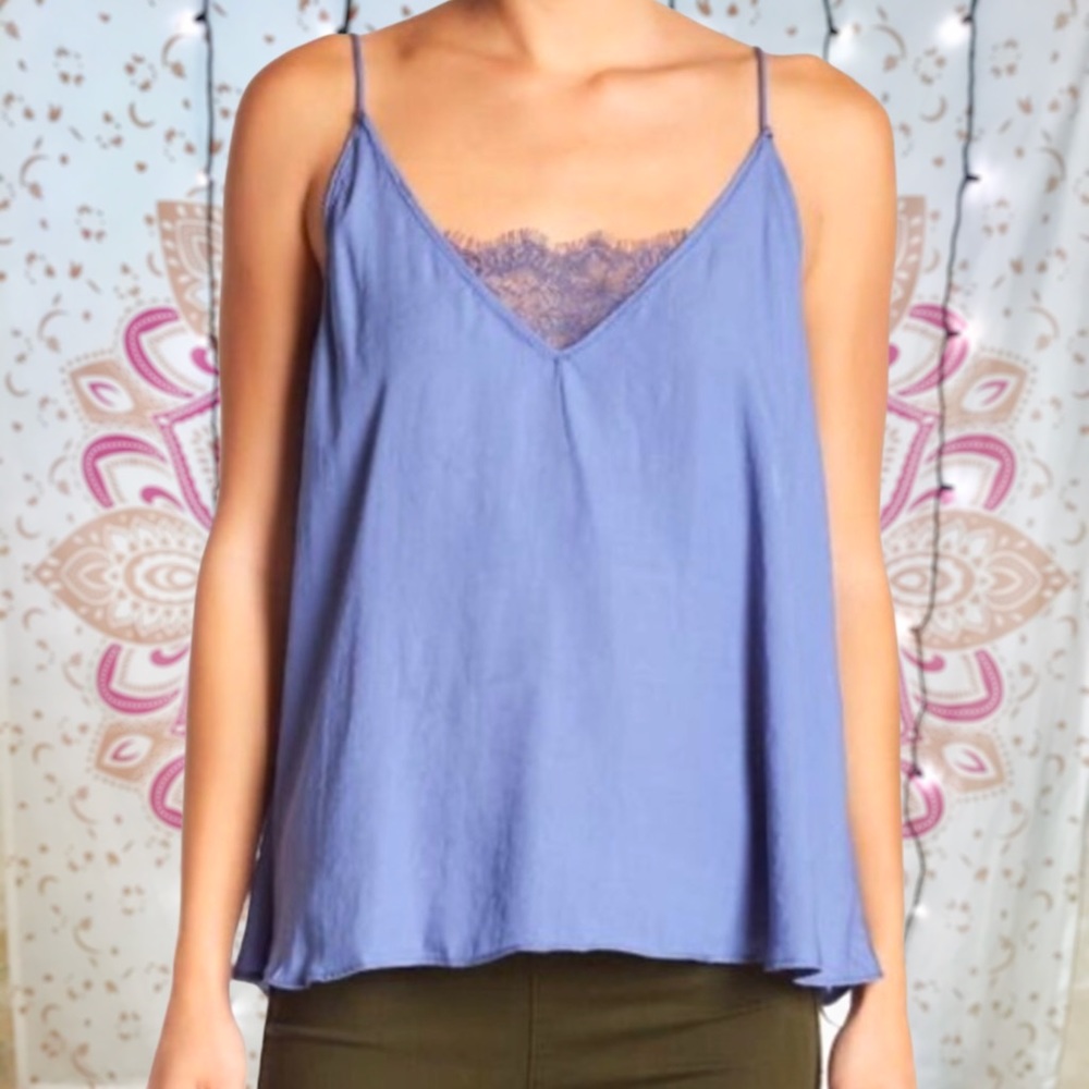 Intimately Free People V-Neck Lace Bandeau Tank - Picture 1 of 10